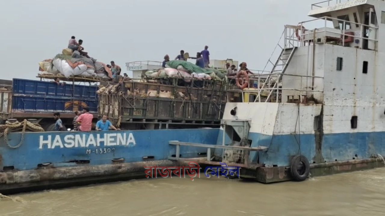 কোরবানির ঈদ ঘিরে দৌলতদিয়া-পাটুরিয়া নৌরুটে গরুবাহী গাড়ির চাপ বৃদ্ধি