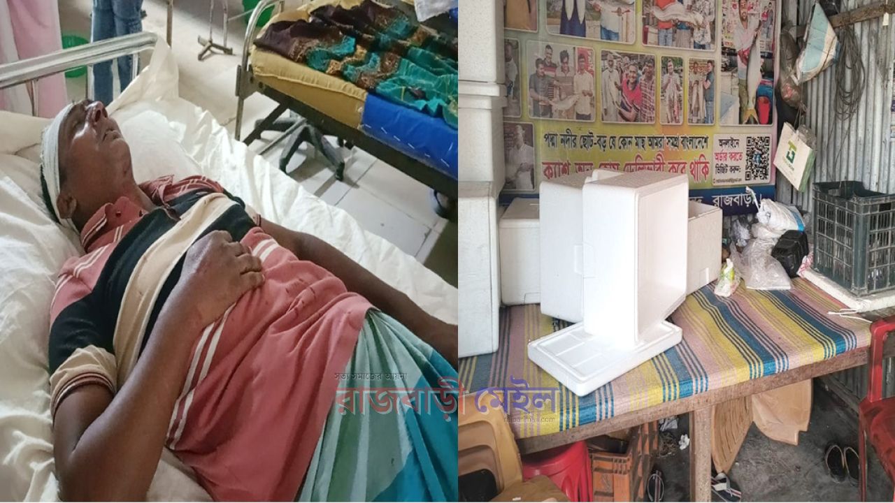 রাজবাড়ীতে বড় বড় মাছ বিক্রেতা চান্দু মোল্লার আড়তে হামলা-মারধর, আহত ২
